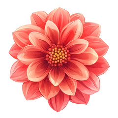 Fototapeta premium A vibrant coral dahlia blooms beautifully showcasing its delicate petals and rich color a stunning floral masterpiece