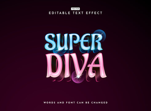 fantasy modern super diva 3d fancy comic text effect