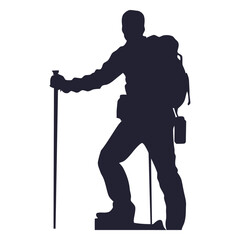 hiking man silhouette