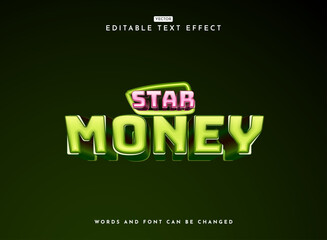 fantasy modern star money game logo text effect