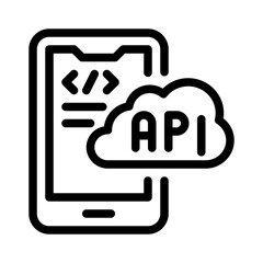 mobile app line icon