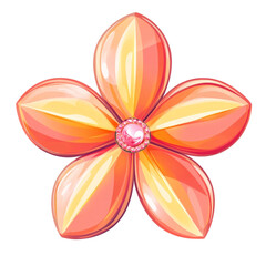 Fototapeta premium A vibrant coral flower with a pink gem center dazzling beauty