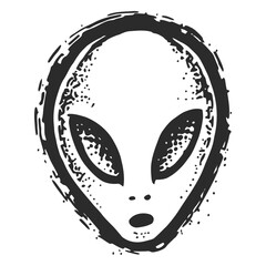 alien face vintage tattoo.