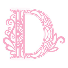 d letter floral alphabet.