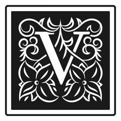 art noveau v letter