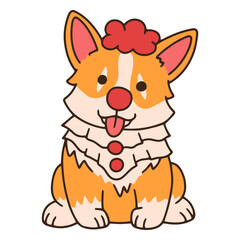 halloween clown corgi dog.eps