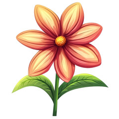 Naklejka premium A vibrant peach flower blossoms beautifully a cheerful floral illustration