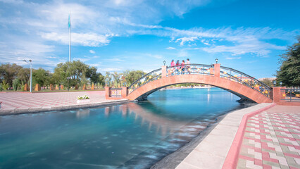 Park named after the First President of the Republic of Kazakhstan in the city of Aktobe timelapse hyperlapse.