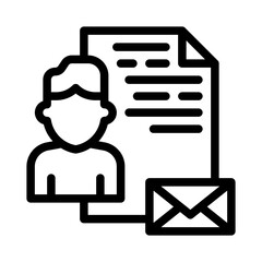 email marketing line icon
