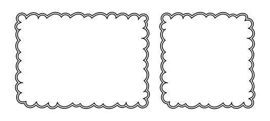 Fototapeta premium Frame Doodle Line Hand Drawn, Picture Frame, Outline Border Frame, Scribble Frame Cute