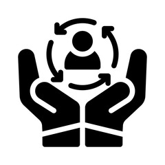 customer retention glyph icon