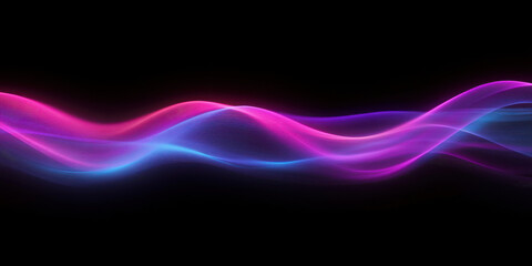 Colorful neon light waves create vibrant visual on black background