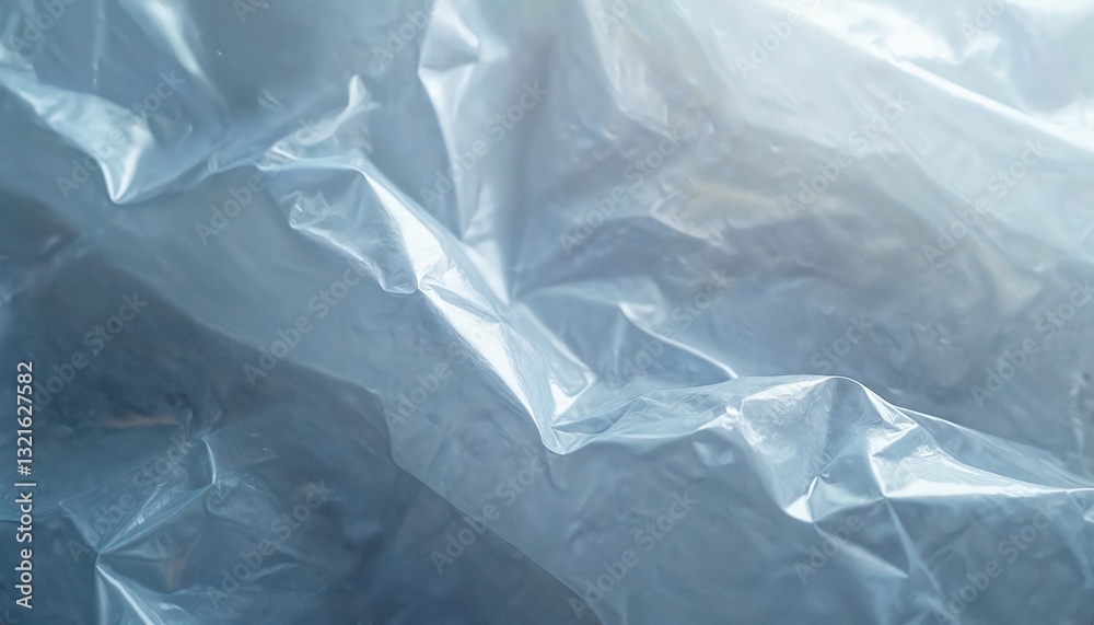 Aufkleber illustration of polyethylene plastic wrap with realistic crumpled texture. transparent wrinkled cell