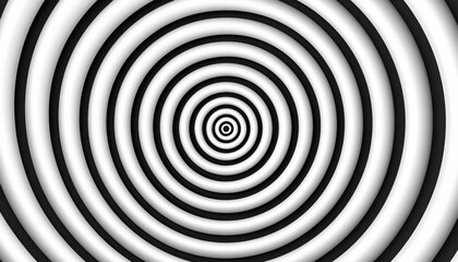 Obraz premium Seamless concentric black and white rotating spirals, refined high-end optical illusion pattern, sophisticated mesmerizing refinement