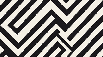 Fototapeta premium Seamless high-contrast black and white concentric diamond tessellation, refined minimalist monochrome geometric pattern, sophisticated high-end elegance