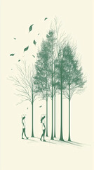 walking in the woods