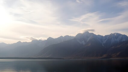 lake and mountains, lake in Mountains, Cloudy weather, clouds Abstract background, Cloudy background, Light clouds background, 