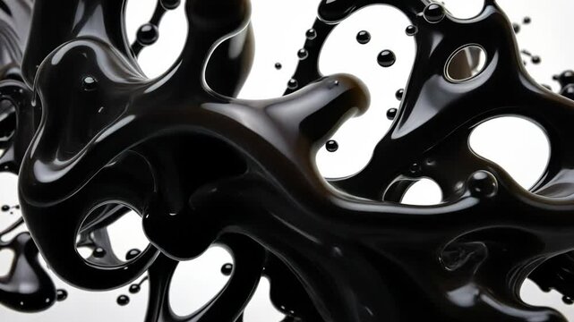  Dark cuttlefish ink forming abstract patterns