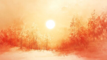 Professional High-Quality Winter Sun Painted Background for Art and Design Projects