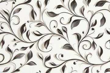 Seamless stylized metallic silver floral outlines on soft cream, refined Gatsby floral luxury pattern, sophisticated high-end 1920s ornamental refinement