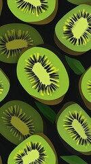 Fototapeta premium A Fresh and Vibrant Pattern of Kiwi Slices
