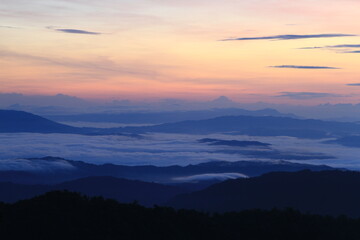 The sea of mist in Doi Pha Hom Pok , the second highest viewpoint of Thailand. This mountain is 2,285 m. from the middle sea level.
Doi Pha Hom Pok National Park  , Chiang Mai ,THAILAND