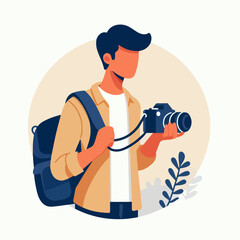 newbie photographer boy illustration