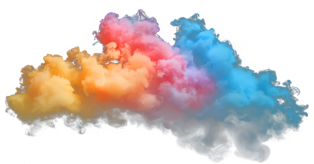 Abstract colorful cloud elements, design material with transparent channel