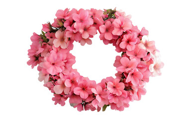 Flower wreath on transparent background