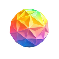 Rainbow geometric sphere vibrant colors dazzling design