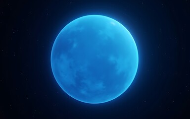 glowing blue planet space digital ai art