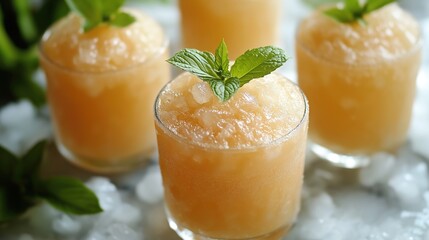 Colorful frozen slush drinks. Slushies isolated on white
