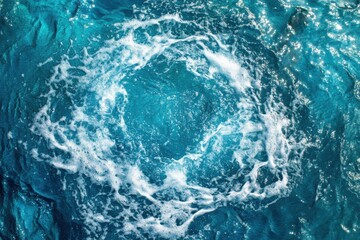 Fototapeta premium Turquoise Water Swirl Pattern in Bright Blue Ocean Environment