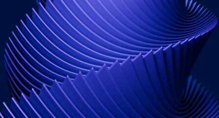 Abstract, swirling, blue, 3D design in dark background © omkuhh