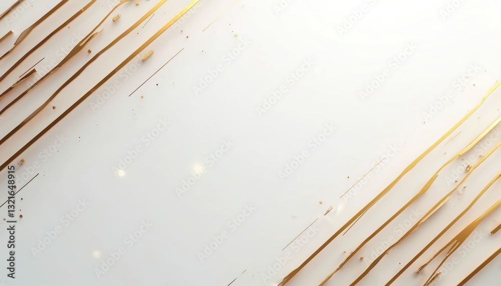 Poster white abstract background with golden lines. tech geometric shiny design illustration. technical gra