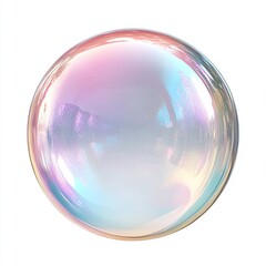 Obraz premium Iridescent soap bubble sphere isolated on white.