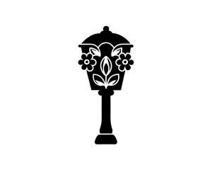 Fototapeta premium creative details Floral Street Lamp Icon vector Illustration