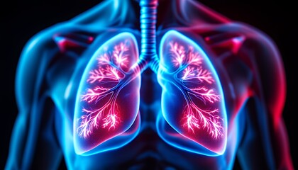 Detailed illustration of human respiratory system