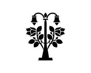 creative details Floral Street Lamp Icon vector Illustration
