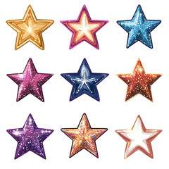 Obraz premium Sparkling Glitter Stars Collection Shimmering Festive Design