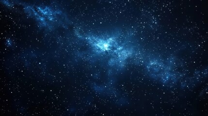 Naklejka premium Vast Cosmic Space with Stars and Nebulae in Beautiful Dark Blue Background of the Universe Celebrating the Wonder of Astrophysics and Astronomy