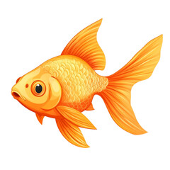 A vibrant orange goldfish swims gracefully in the water its fins flowing gently
