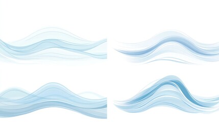 Abstract blue wave patterns, graphic design elements, digital art, background design, for web or print