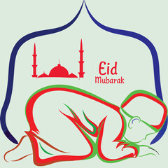 A young child in traditional vector image