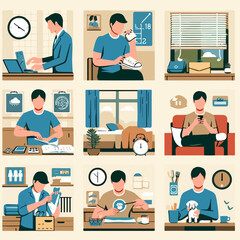 illustration of daily activity