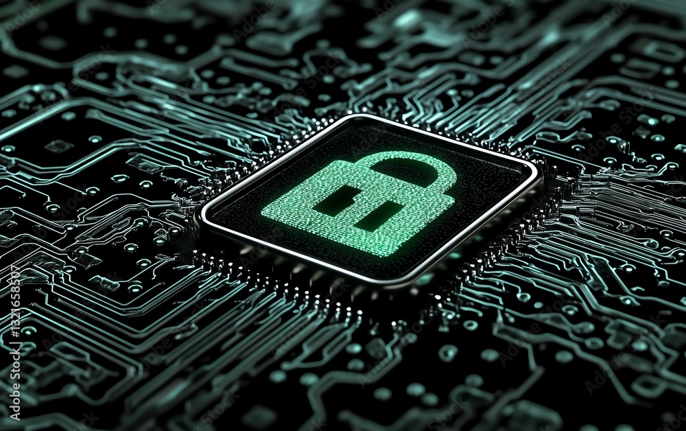Poster advanced endpoint detection and response edr with a digital padlock symbol