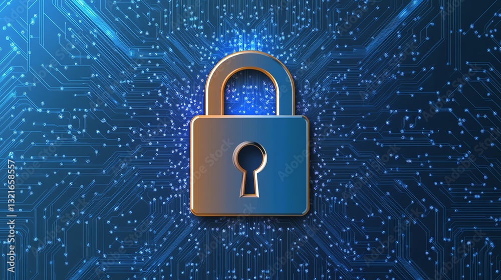 Poster cybersecuritydriven endpoint detection and response edr with a central padlock symbol