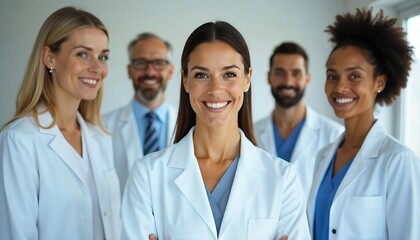 Fototapeta premium Group of healthcare professionals smiling together