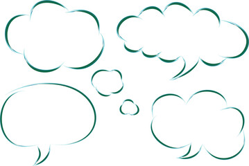 bright green blue blue colorful comic design speech bubbles set