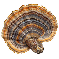 Turkey Tail Mushroom Isolated on Transparent Background, PNG